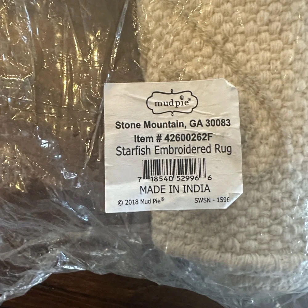 Mud Pie Cream Starfish Rug
